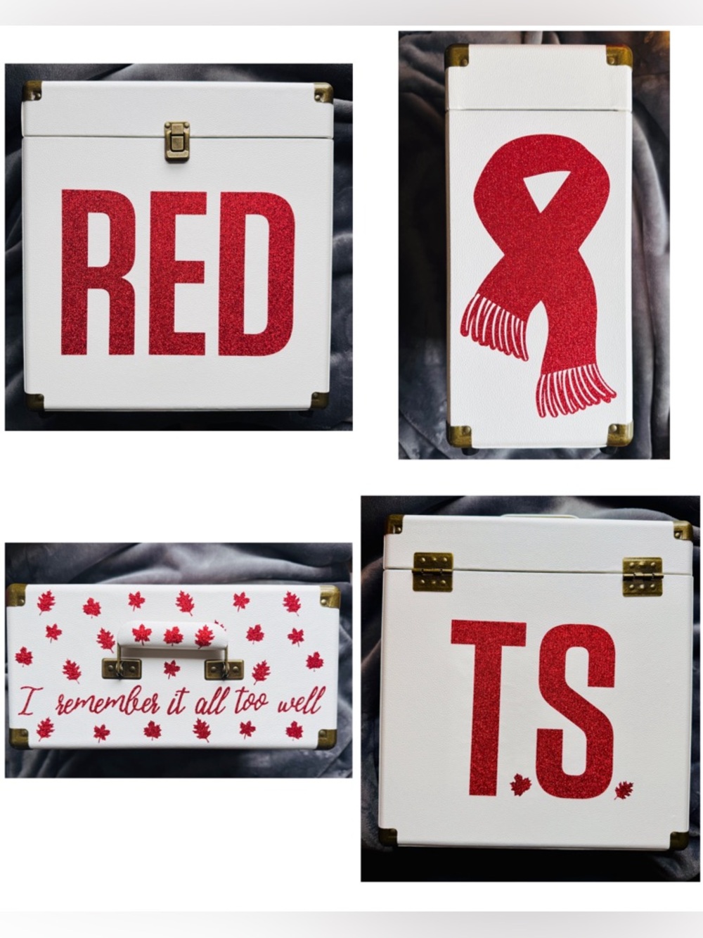 Red Vinyl Record Case Holder